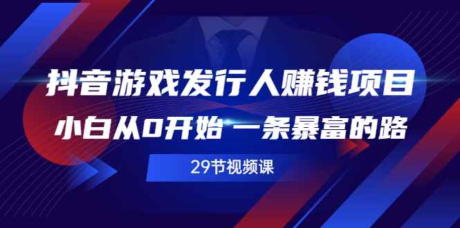 （2516期）抖音游戏发行人赚钱项目，小白从0开始 一条暴富的路（29节视频课）-咩咩网络