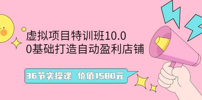 （2497期）虚拟项目特训班10.0，0基础打造自动盈利店铺 36节实操课-咩咩网络