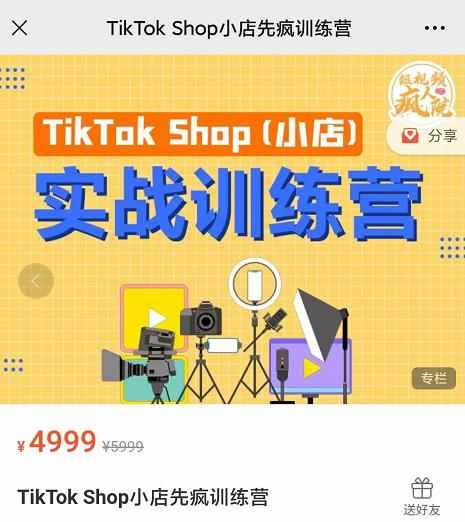 疯人院TikTok Shop小店先疯训练营，开启2022年海外小店带货，从0到1掌握TK小店运营技巧-咩咩网络