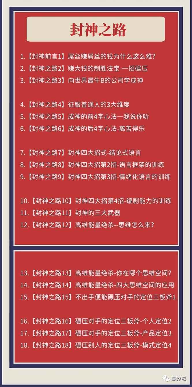 图片[2]-（2407期）封神之路-征服普通人的核心密法；富人不会讲的赚钱秘密-咩咩网络