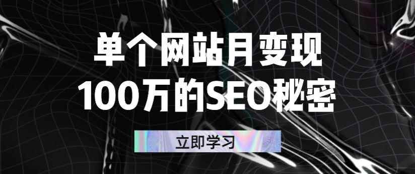 （2332期）单个网站月变现100万的SEO秘密：如何百分百做出赚钱站点-咩咩网络
