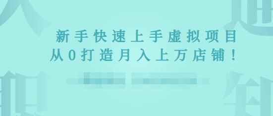 2022年虚拟项目实战指南，新手从0打造月入上万店铺【视频课程】-咩咩网络