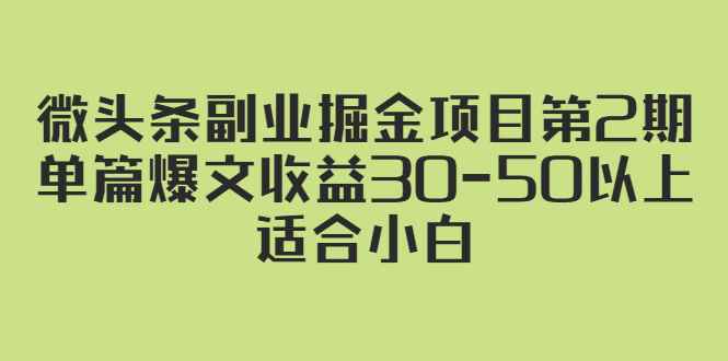 （2324期）微头条副业掘金项目第2期：单篇爆文收益30-50以上，适合小白-咩咩网络
