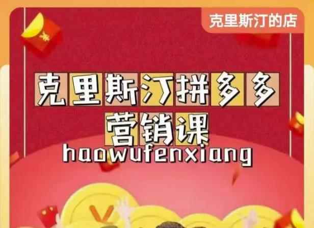 克里斯汀拼多多运营课，适合小白初涉平台，低成本入门-咩咩网络