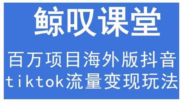 鲸叹号·海外TIKTOK训练营，百万项目海外版抖音tiktok流量变现玩法-咩咩网络