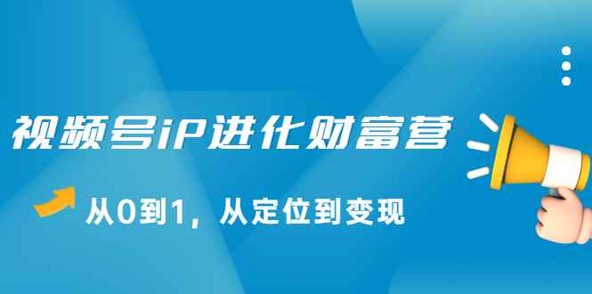 （2115期）视频号iP进化财富营，从0到1，从定位到变现赚钱-咩咩网络