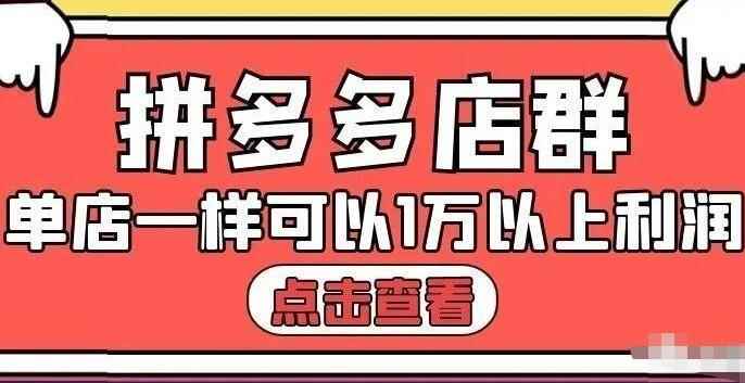 大凯电商·拼多多店群单店一样可以产出1万5以上利润【付费文章】-咩咩网络