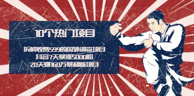 （1938期）拆解收费599的国外调查项目+抖音7天暴涨5000粉+20天赚160万暴利新项目-咩咩网络