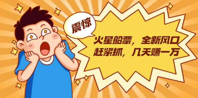 （1856期）火星船票，全新风口赶紧抓，几天赚一万+摆地摊卖尾货月入一万（5个项目）-咩咩网络