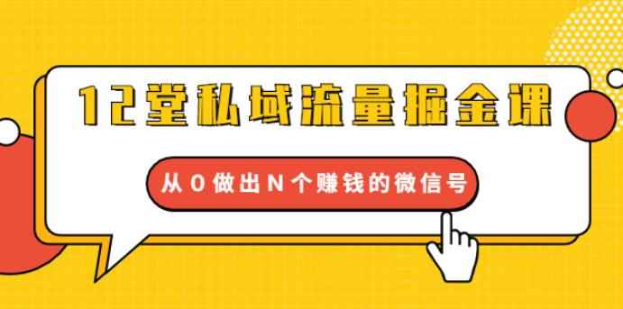 （1768期）12堂私域流量掘金课：打通私域４大关卡，从0做出N个赚钱的微信号【完结】-咩咩网络