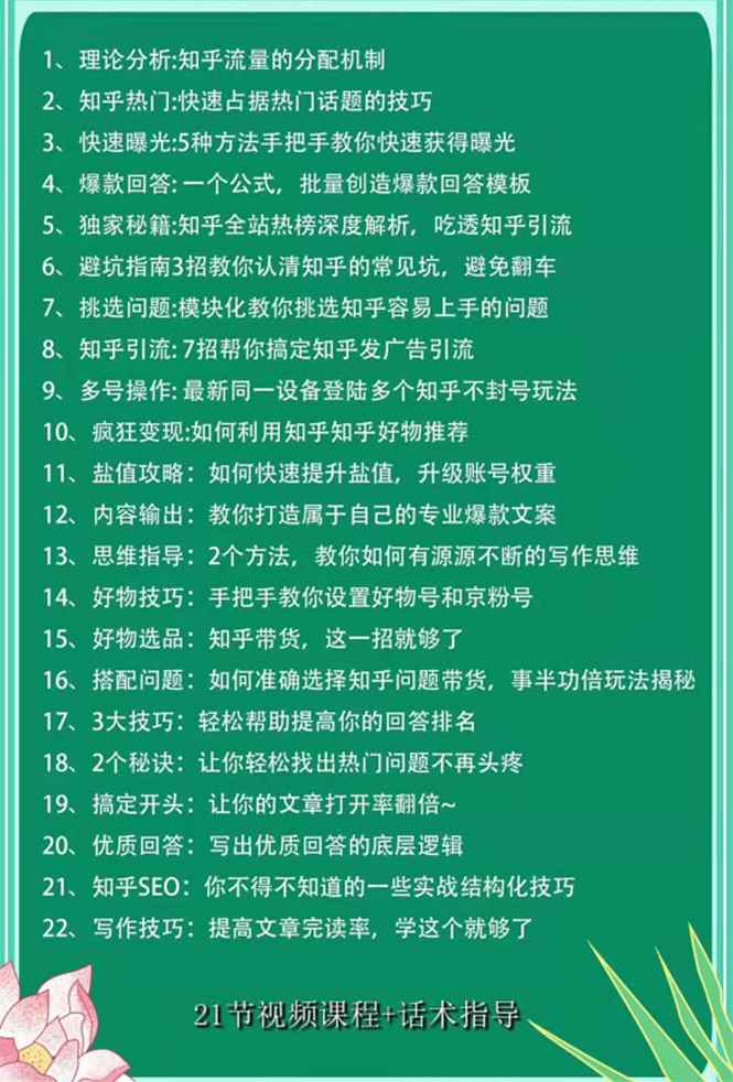 图片[2]-（1663期）2021最新知乎精准引流9.0+知乎好物变现技术：轻松月入过万（21节视频+话术)-咩咩网络