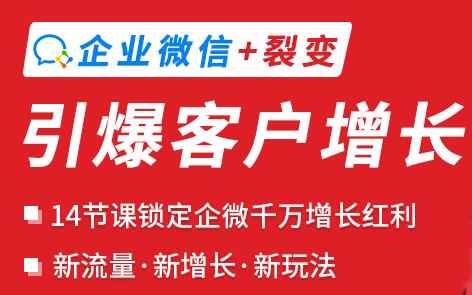 企业微信裂变增长实战课：企业微信+裂变，搞定企业微信千万增长-咩咩网络