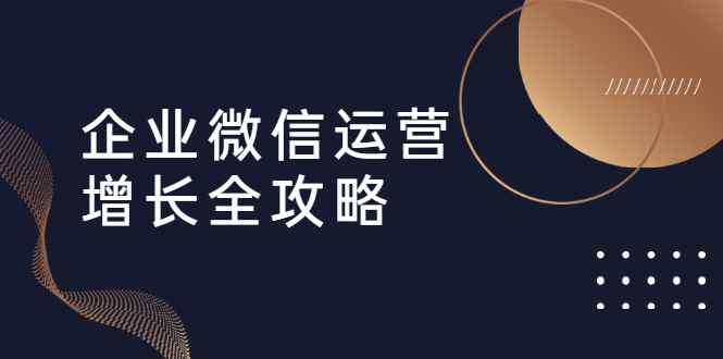 （1625期）企业微信运营增长全攻略：引流+裂变+运营+成交（16节体系课）-咩咩网络