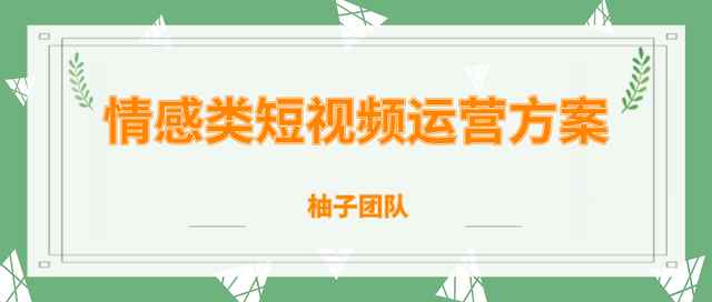 柚子团队内部课程：情感类短视频赚钱攻略，运营逻辑及变现方式-咩咩网络