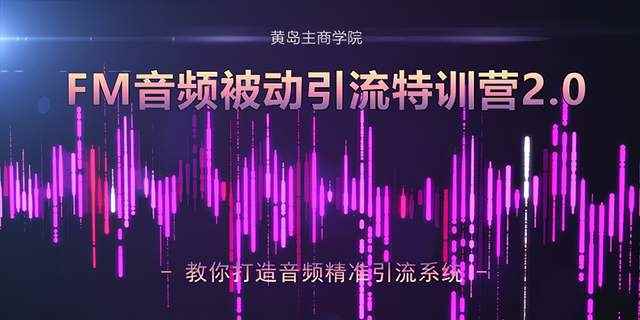 黄岛主FM音频引流特训营2.0：独家引流模式，单账号50W+播放量，轻松变现-咩咩网络