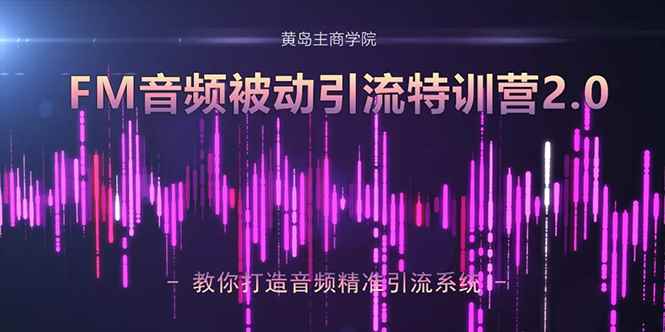 （1586期）黄岛主·FM音频引流特训营2.0：独家引流模式，单账号50W+播放量，轻松变现-咩咩网络