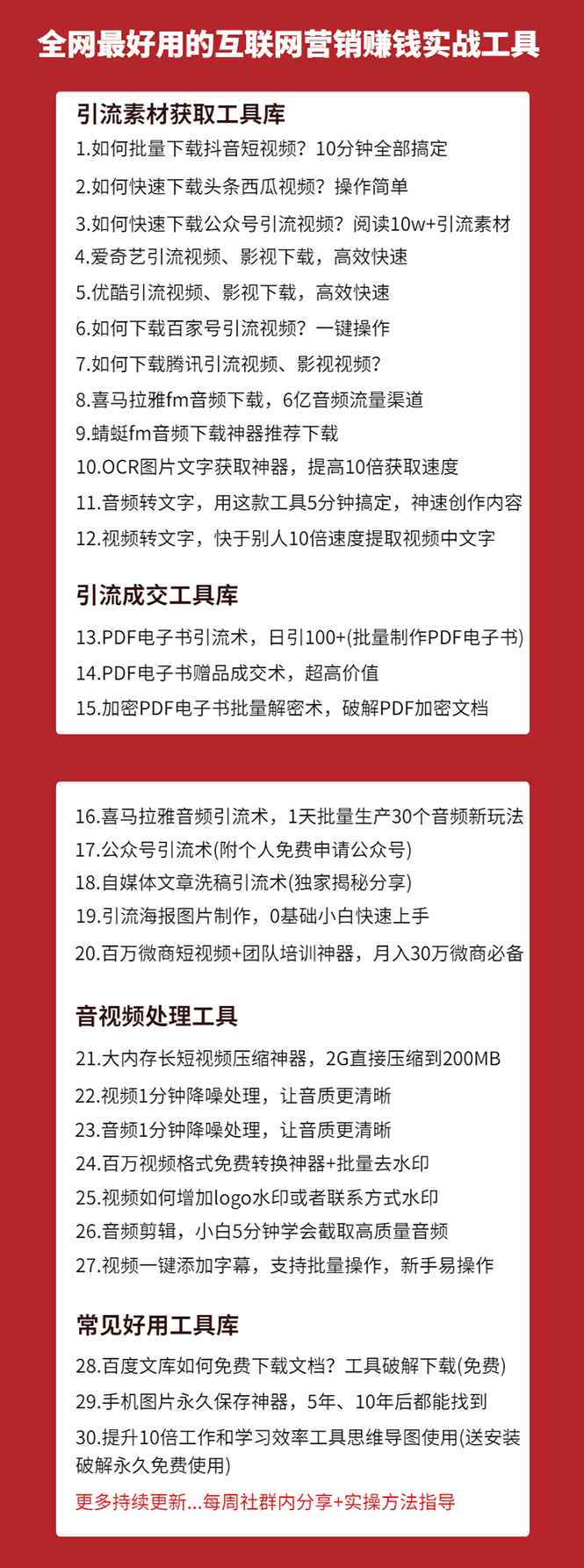 图片[2]-（1583期）30套互联网营销黑科技落地实战，让你收钱效率倍增10倍，批量引流，快速变现-咩咩网络