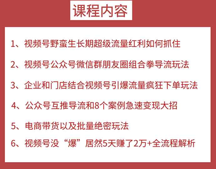 图片[2]-（1532期）视频号训练营第2期：引爆流量疯狂下单，5天赚2万+全流程解析！-咩咩网络