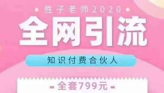 胜子老师全网引流知识付费合伙人,多种引流渠道【视频课程】-咩咩网络
