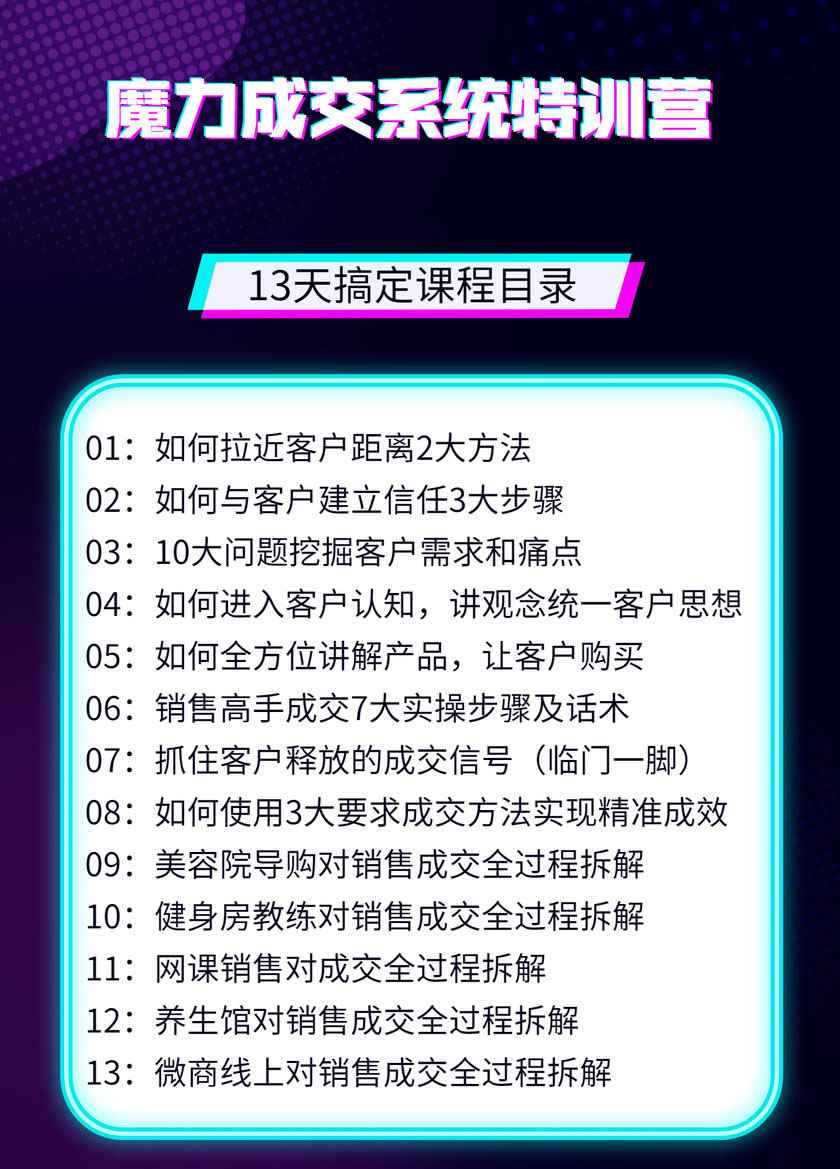 图片[2]-（1499期）13天魔力成交系统特训营：从0-1掌握1对1私信成交，让微信成为你的提款机-咩咩网络