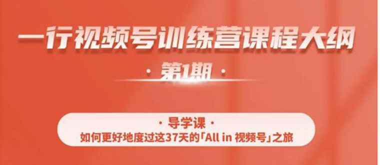 （1509期）视频号特训营，从零启动视频号30天，全营变现5.5万元【价值799元】无水印-咩咩网络