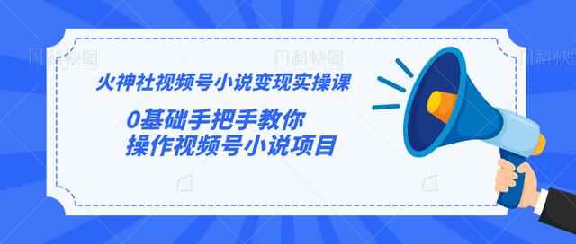 火神社视频号小说变现实操课：0基础手把手教你操作视频号小说项目【视频课程】-咩咩网络