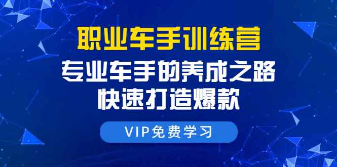 （1485期）职业车手训练营：专业车手的养成之路，快速打造爆款（8节-无水印直播课）-咩咩网络