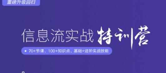 信息流广告实战特训营,快速提升信息流广告投放效果(37期入门班+进阶班)-咩咩网络