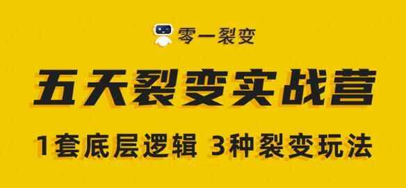 零一裂变《5天裂变实战训练营》1套底层逻辑+3种裂变玩法，2020下半年微信裂变玩法-咩咩网络