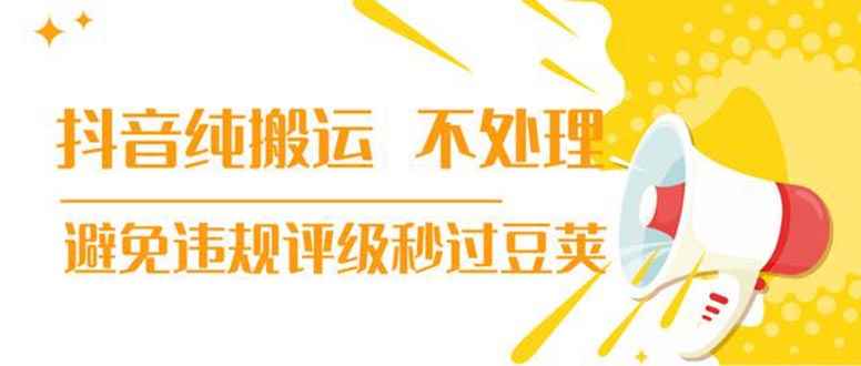 （1394期）抖音纯搬运 不处理 小技巧，30秒发一个作品，避免违规评级秒过豆荚(无水印)-咩咩网络
