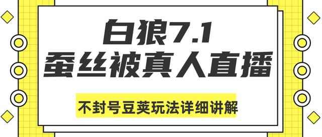 白狼敢死队7月1号最新抖音课程：蚕丝被真人直播不封号豆荚（dou+）玩法详细讲解-咩咩网络