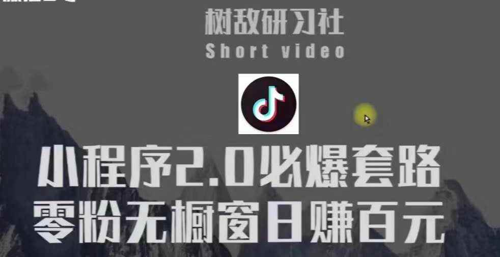 树敌研习社6月抖音赚钱课程：抖音小程序2.0必爆套路零粉无橱窗日赚百元玩法-咩咩网络