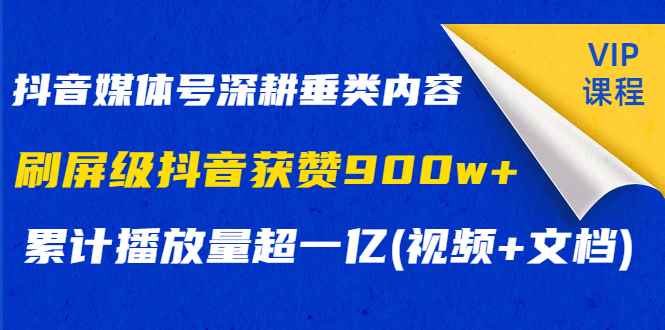 图片[1]-（1174期）抖音媒体号深耕垂类内容，刷屏级抖音获赞900w+累计播放量超一亿(视频+文档)-咩咩网络