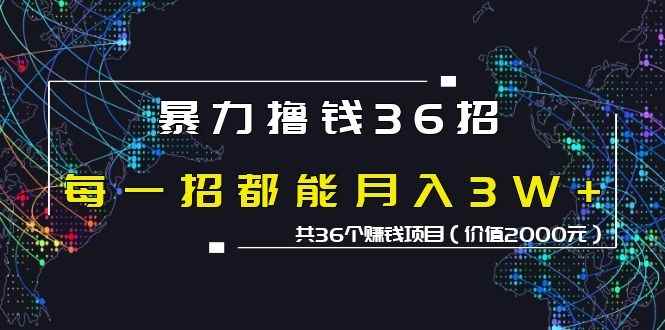 图片[1]-（1149期）暴力撸钱36招，每一招都能月入30000+共36个赚钱项目（价值2000元）-咩咩网络