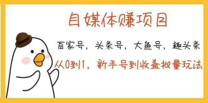 图片[1]-（1139期）自媒体赚钱（百家号 头条号 大鱼号 趣头条）从0到1 新手号到收益 批量玩法-咩咩网络