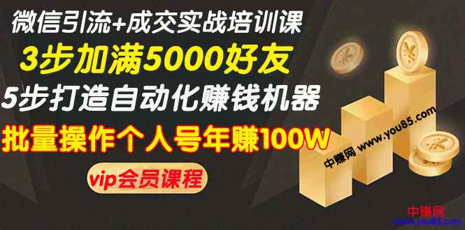 （968期）微信引流+成交实战培训，5步打造自动化化赚钱机器，批量操作个人号年赚100W-咩咩网络
