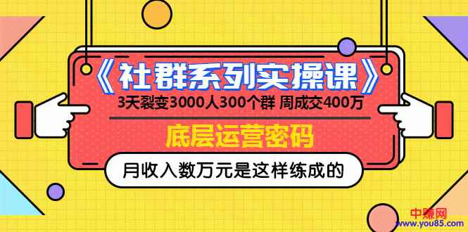 （966期）《社群系列实操课》 3天裂变3000人300个群 周成交400万的底层运营密码-咩咩网络