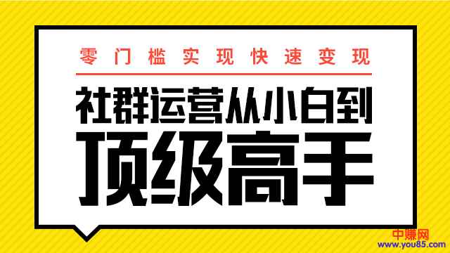 图片[1]-（947期）0门槛实现快速赚钱：社群运营从小白到顶级高手，月入3万+-咩咩网络