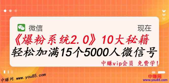 图片[1]-（982期）《爆粉系统2.0》，轻松加满15个5000人微信号，实现月入10万元+-咩咩网络