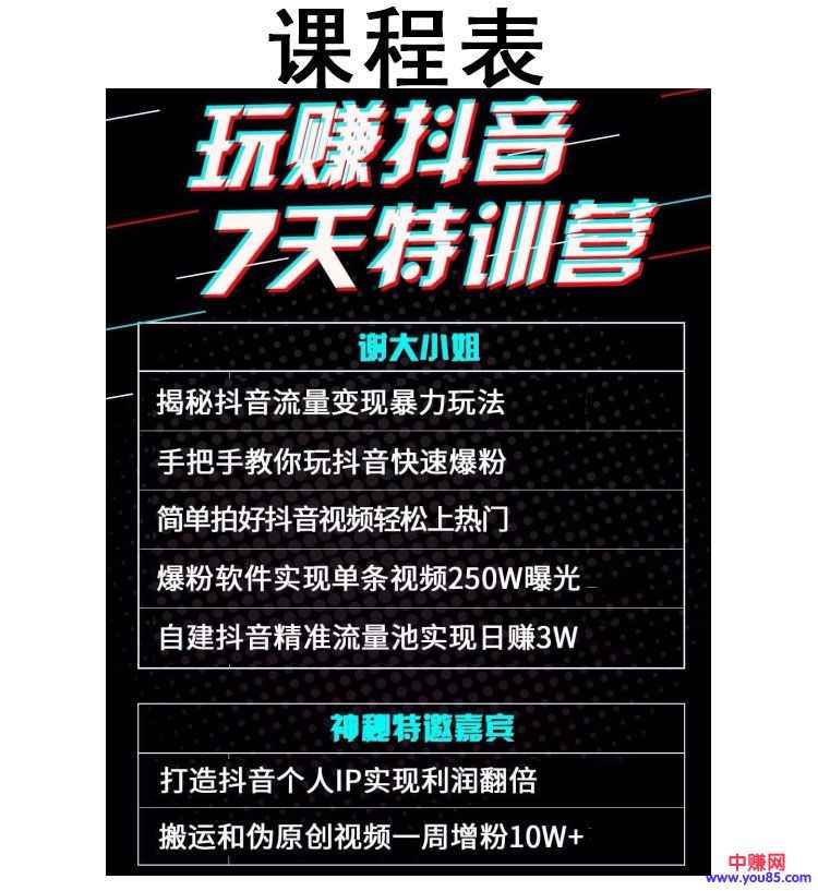 图片[1]-（896期）2018短视频赚钱风口《玩赚抖音7天特训营》日赚3W+（附全套资料+软件）-咩咩网络