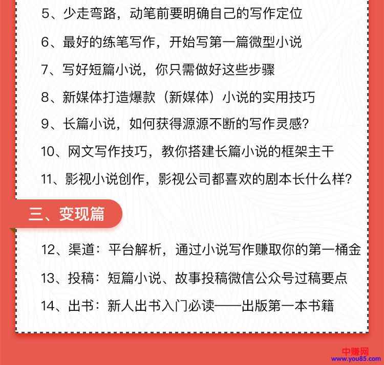 图片[3]-（922期）0基础小说写作培训营：从新手到网络畅销作家赚百万稿费（14节视频课）-咩咩网络