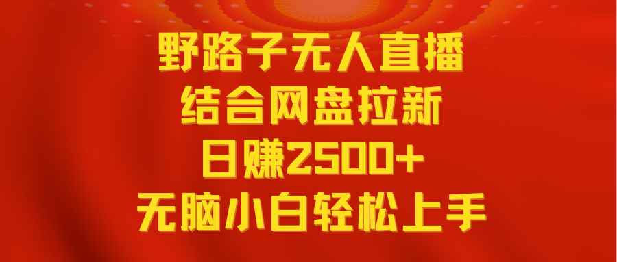 （9025期）无人直播野路子结合网盘拉新，日赚2500+多平台变现，小白无脑轻松上手操作-咩咩网络