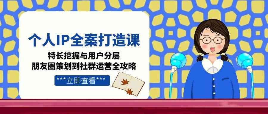 （15126期）个人IP全案打造课，特长挖掘与用户分层，朋友圈策划到社群运营全攻略-咩咩网络