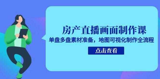 （15156期）房产直播画面制作课，单盘多盘素材准备，地图可视化制作全流程-咩咩网络