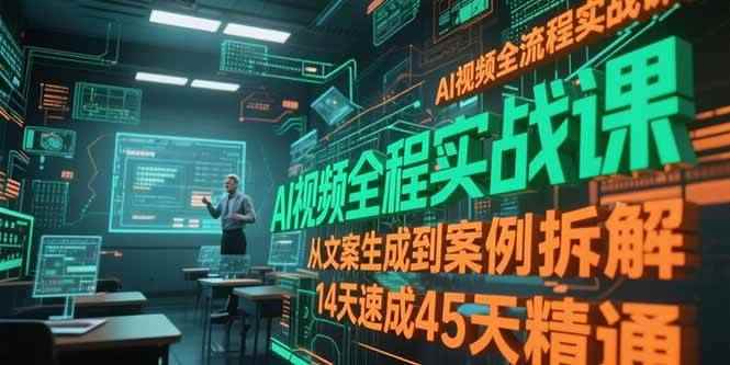 （15172期）AI视频全流程实战课，从文案生成到案例拆解，14天速成45天精通-咩咩网络