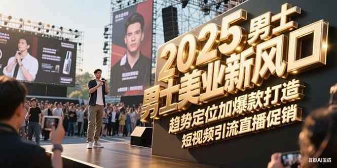 （15190期）2025男士美业新风口，趋势定位加爆款打造，短视频引流直播促销-咩咩网络