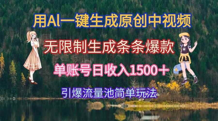 （15210期）用Al一键生成原创中视频，无限制生成条条爆款，单账号日收入1500＋引爆…-咩咩网络