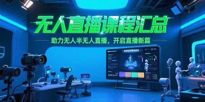 （15218期）无人直播课程汇总，含非实时防风技术，助力无人半无人直播，开启直播新篇-咩咩网络