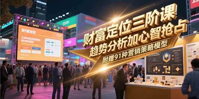 （15219期）财富定位三阶课，趋势分析加心智抢占，附赠91种营销策略模型-咩咩网络
