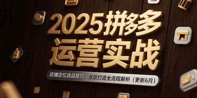 （15235期）2025拼多多运营实战：店铺定位选品技巧，爆款打造全流程解析（更新6月）-咩咩网络